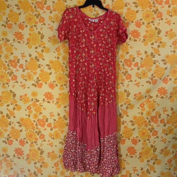 Vintage Dresses & Skirts - Beautiful Vintage Rayon Floral Boho Hippie Dress